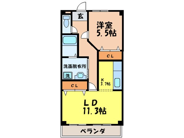 ラ・メゾンタナカＢの物件間取画像